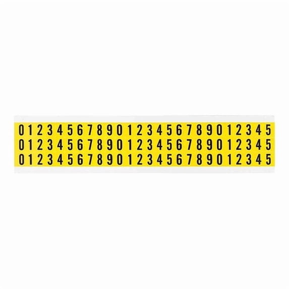 Brady Number Label Set, Vinyl, 1/2 in H, 3/8 in W 34110