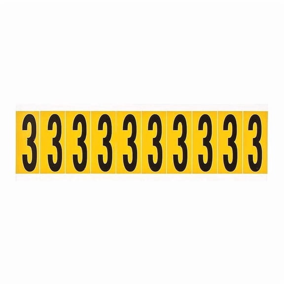 Brady Number Label,1-15/16in.H Character,Vinyl 1534-3