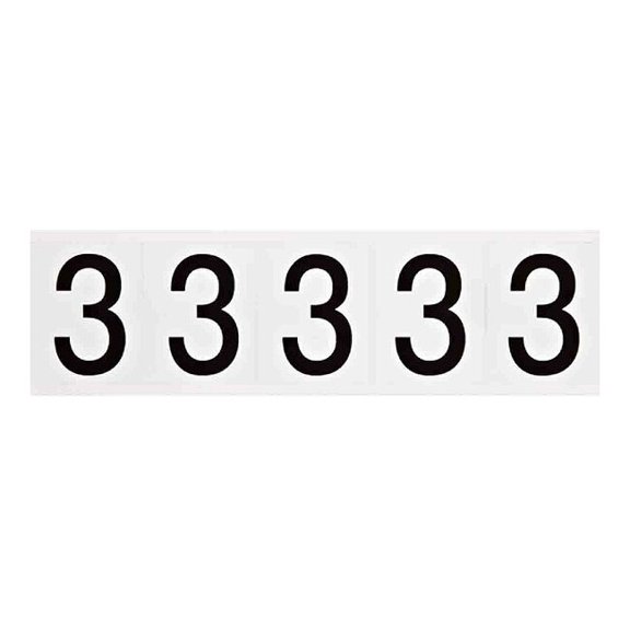 Brady Number Label,1-15in.H Character,Vinyl, PK5 9714-3