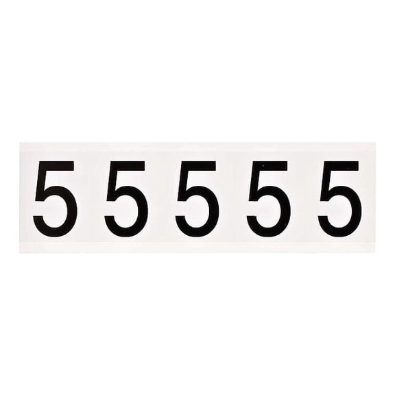 Brady Number Label,1-15in.H Character,Vinyl, PK5 9714-5