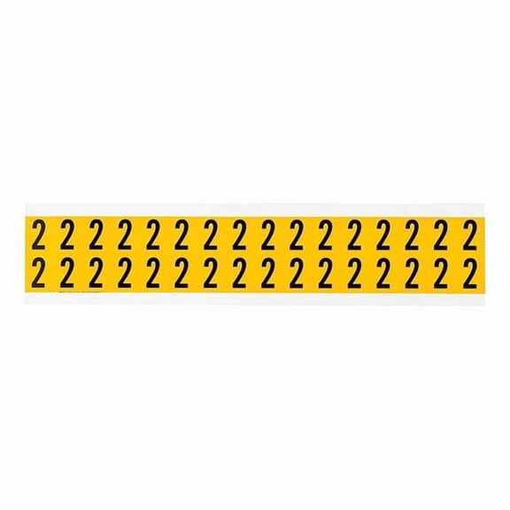 Brady Number Label, 2, 3/4in.Hx9/16in.W, Vinyl 1520-2