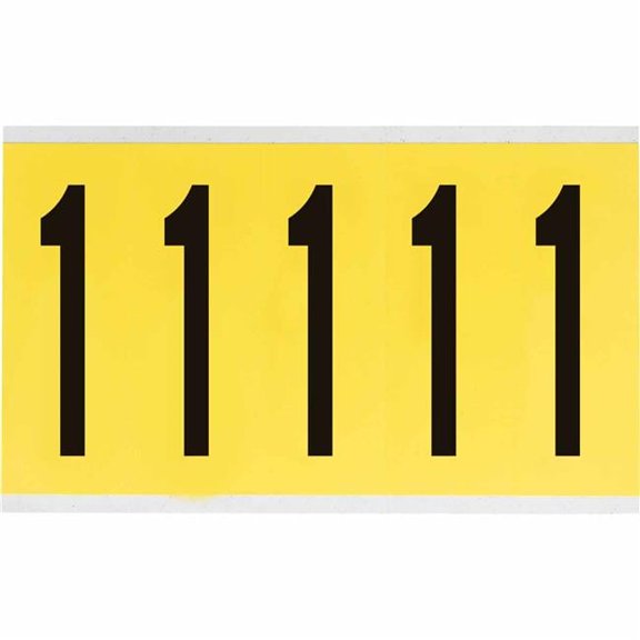 Brady 262-34601 3.875 in. Height B498 Series 3460-1 Character Repositionable Numbers & Letters, Black on Yellow