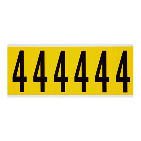 Brady Number Label,4,1-1/2 in. W x 3-1/2 in. H 3450-4