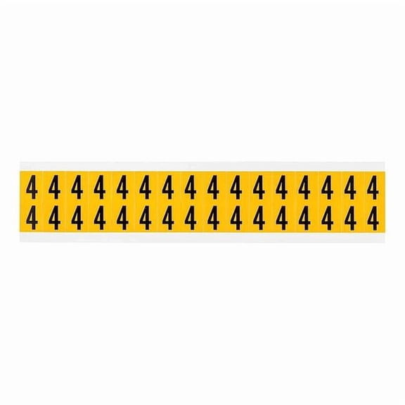 Brady Number Label, 4, 3/4in.Hx9/16in.W, Vinyl 1520-4