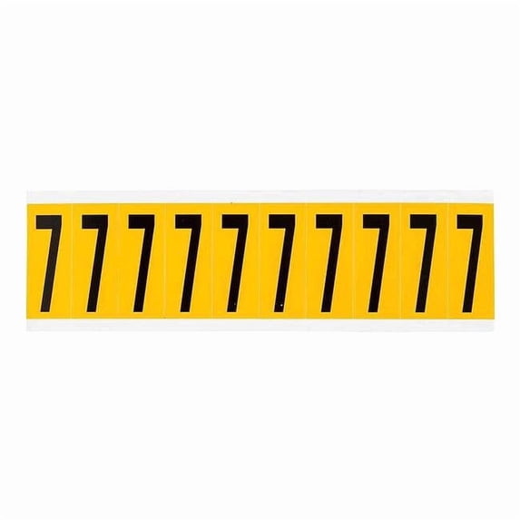 Brady Number Label, 7, 2-1/4in.Hx7/8in.W, Vinyl 1534-7