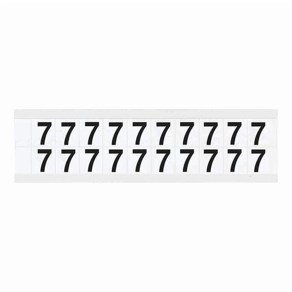 Brady Number Label, 7, 3/4in.Hx21/32in.W, Vinyl 9712-7