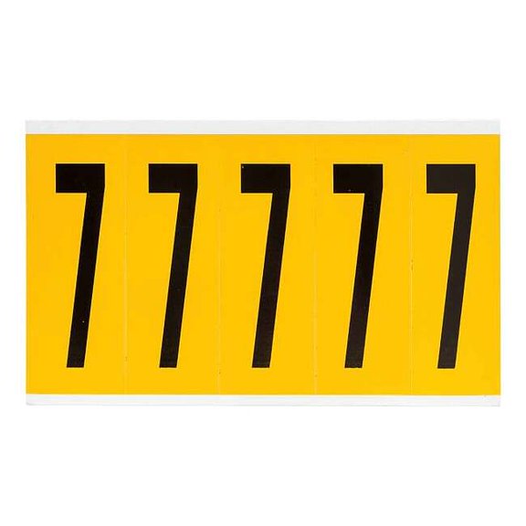 Brady Number Label, 7, 5in.Hx1-3/4in.W, Vinyl 1560-7