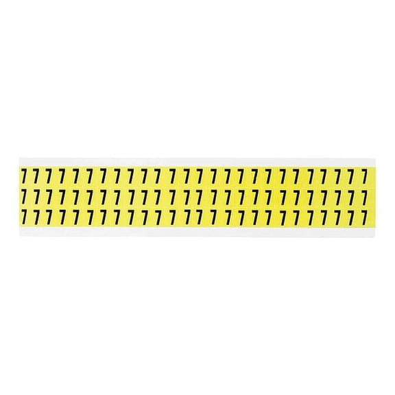 Brady Number Label, Vinyl, 1/2 in H, 3/8 in W 3410-7