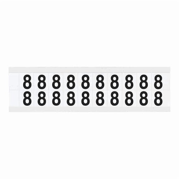 Brady Number Label, 8, 3/4in.Hx21/32in.W, Vinyl 9712-8