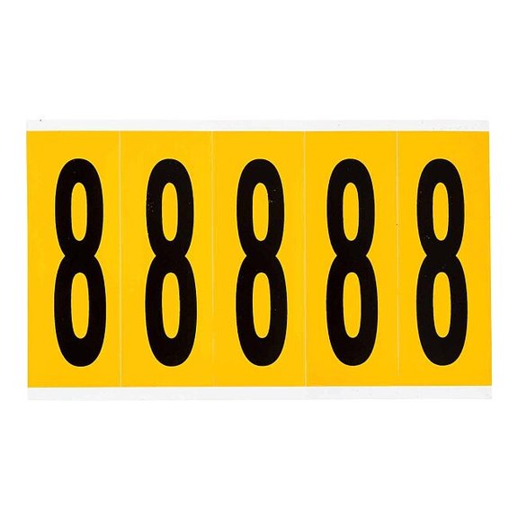 Brady Number Label, 8, 5in.Hx1-3/4in.W, Vinyl 1560-8