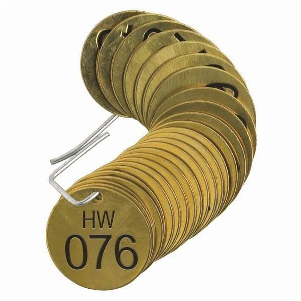 brady 23279 number tag,brass,series hw 076-100,pk25 g9388136
