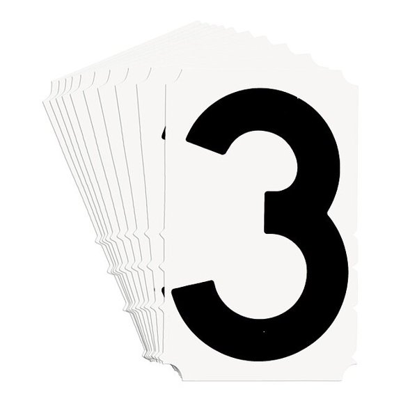 Brady NumberLabel,Polyester,4-3/4 in H,3 in W,PK10 5140P-3