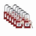 thumbnail image 1 of Brady Padlock,6 Pins,Red,PK12 SDPL-RED-38ST-KD12, 1 of 2
