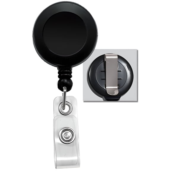 Brady People ID 2120-3031 Badge Reel w/ Clear Vinyl Strap & Belt Clip