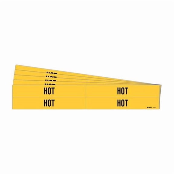 Brady Pipe Marker, Adhesive, Black, Hot, PK5, 7144-4-PK 7144-4-PK