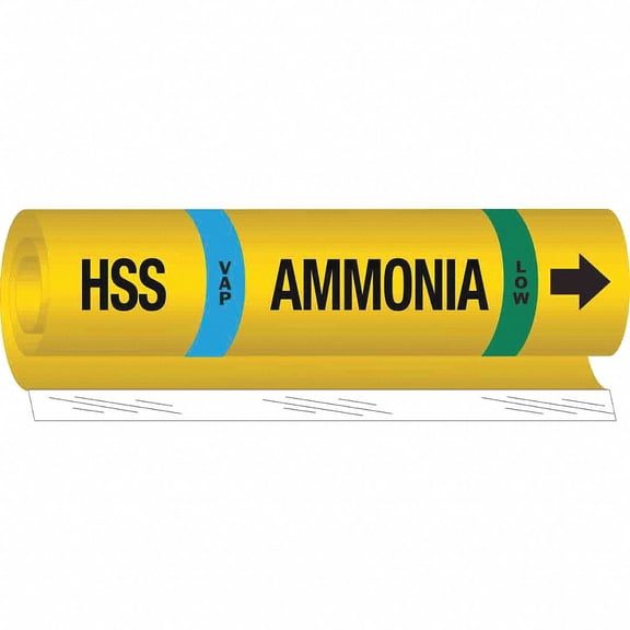 Brady Pipe Marker,Ammonia,26 in H,12 in W 57988