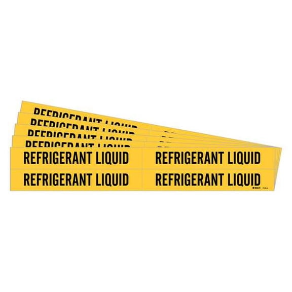 Brady Pipe Marker,Black,Refrigerant Liquid,PK5 7235-4-PK