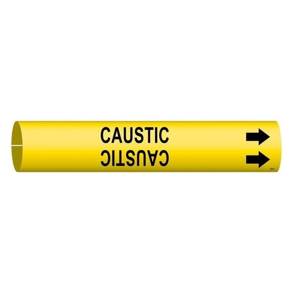 Brady Pipe Marker,Caustic,2 in H,2 in W 4020-C