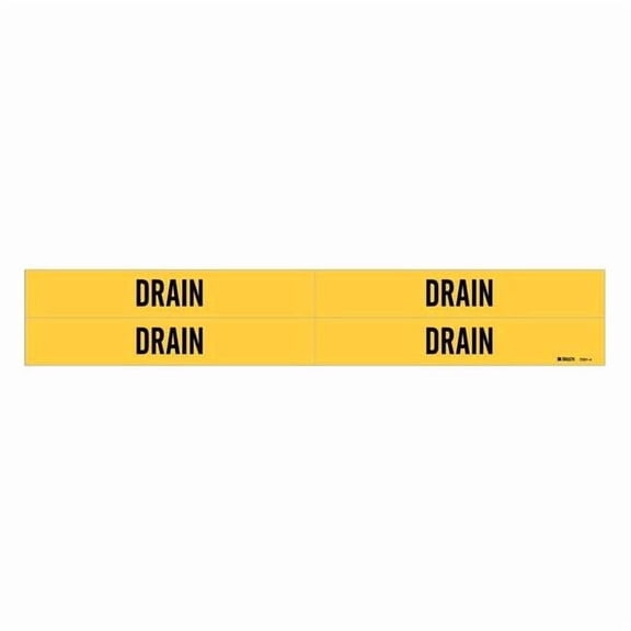 Brady Pipe Marker,Drain,Yellow,3/4 to 2-3/8 In 7091-4