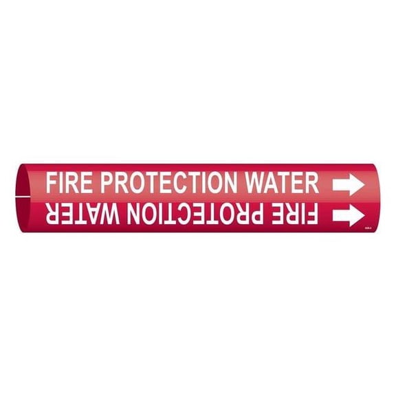 Brady Pipe Marker,Fire Protection Water,Red 4060-A
