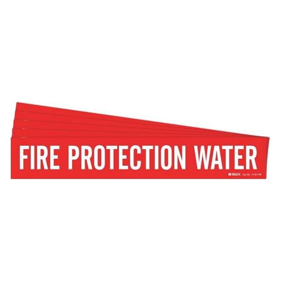 Brady Pipe Marker,Fire Protection Water,PK5, 7110-1HV-PK 7110-1HV-PK