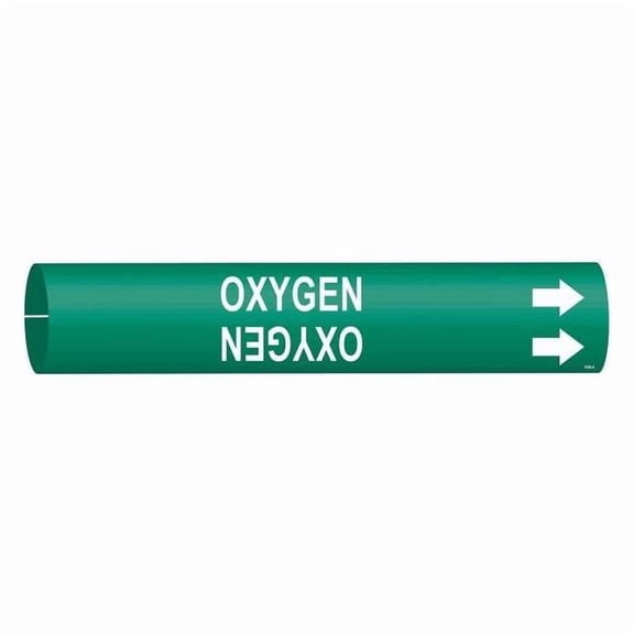 Brady Pipe Marker,Oxygen,13/16 in H,4/5 in W 4106-A
