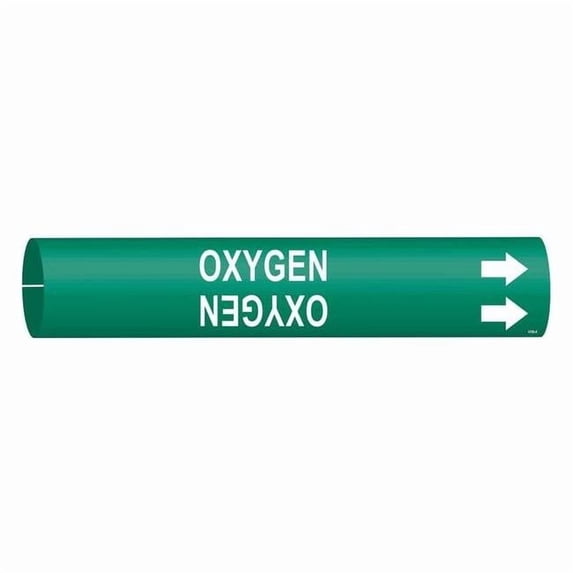 Brady Pipe Marker,Oxygen,13/16 in H,4/5 in W 4106-A