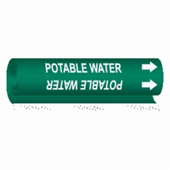 Brady Pipe Mrkr,Potable Water,2-1/2to7-7/8 In 5744-II