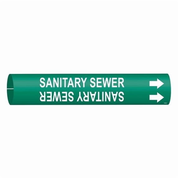 Brady Pipe Marker,Sanitary Sewer,2 in H,2 in W 4123-C
