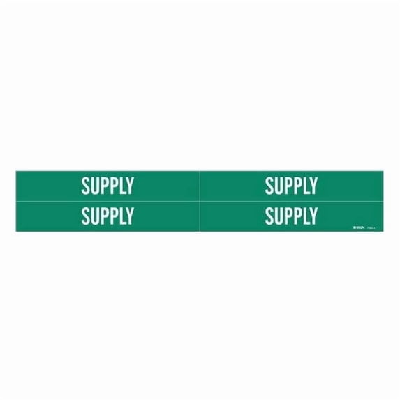 Brady Pipe Marker,Supply,Green,3/4 to 2-3/8 In 7282-4