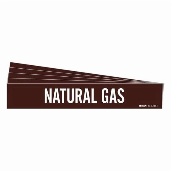 Brady Pipe Marker,White,Natural Gas,PK5, 7395-1-PK 7395-1-PK
