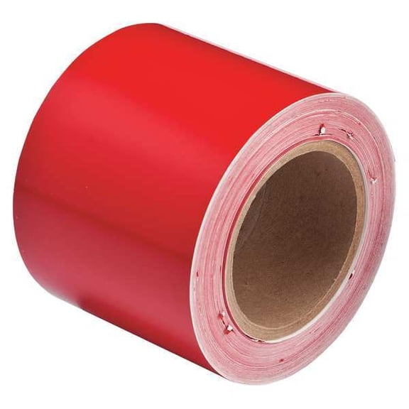 Brady Pipe Marking Tape,Red,4in W,90ft Roll L 36288