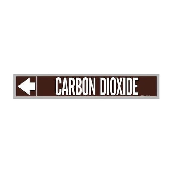Brady Pipe Marker,Carbon Dioxide,Wht Leg.,1inH 108699