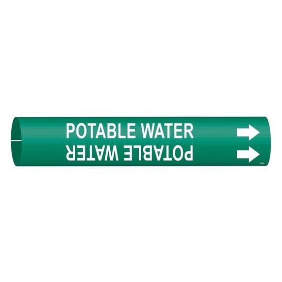 Brady Pipe Mrkr,Potable Watr,13/16in H,4/5in W 4111-A