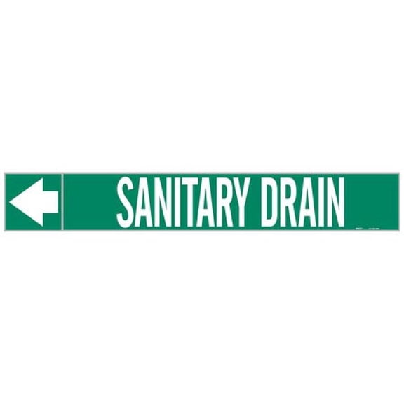 BRADY 73925 Pipe Marker,Sanitary Drain,2 In.H