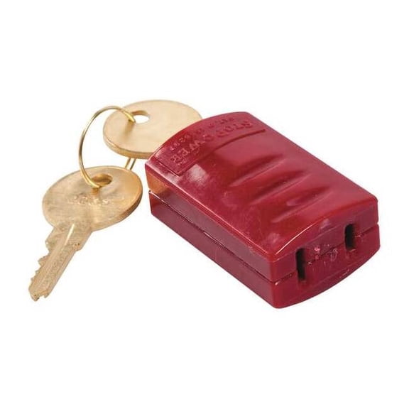 Brady Power Cord Lockout,Red 65673