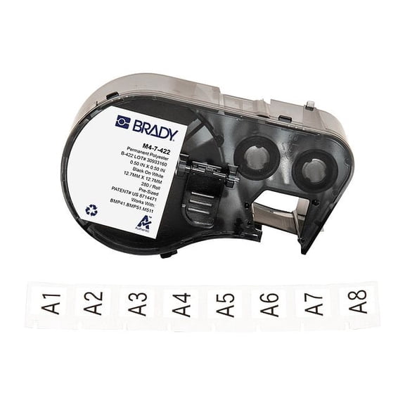 Brady Precut Label Cartridge,White,Gloss M4-7-422