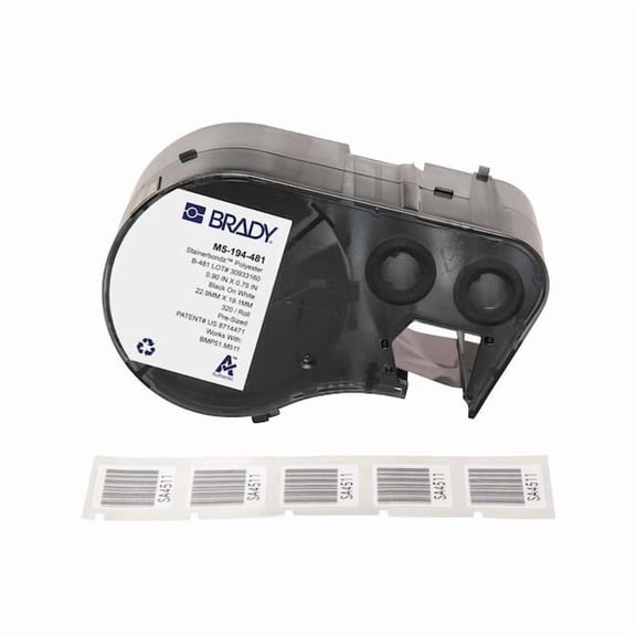 Brady Precut Label Cartridge,White,Matte M5-194-481
