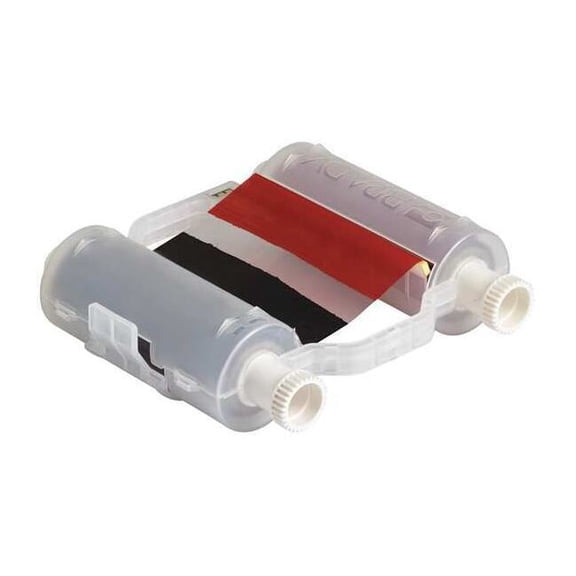 Brady Printer Ribbon, 4-21/64" W, 200 ft. L, Black/Red B30-R10000-KR-16