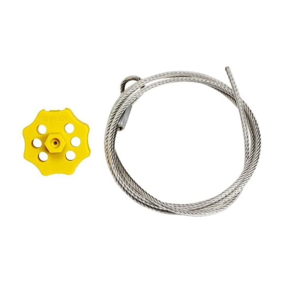 Brady Pro-Lock Double Hex Lockout with 59" Cable, Yellow CA1