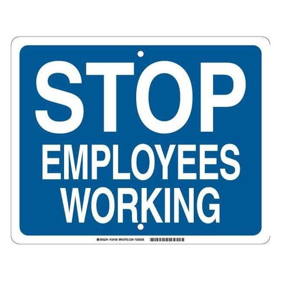 Brady Railroad Stop Sign, 15" W, 12" H, Aluminum, Blue 134186