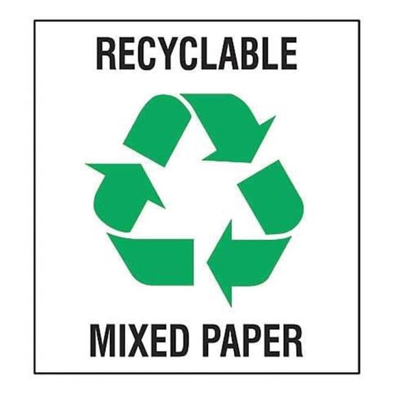 Brady Recycle Label,5 in x 5 in,Vinyl,PK5 18410FLS
