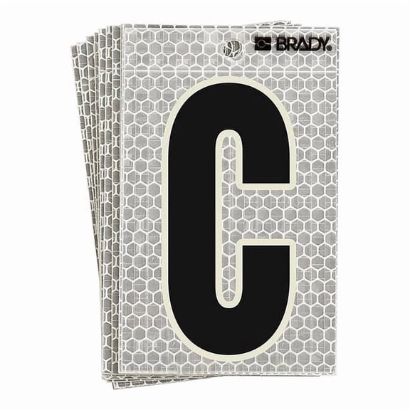 Brady Refl. Letter Label, C, Glow in Dark,PK10 3020-C