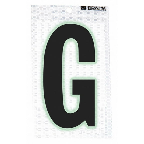 Brady Refl. Letter Label, G, Glow in Dark,PK10  3020-G