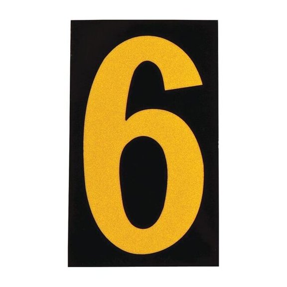 Brady Reflective Numbers And Letters,6,PK25 5000-6