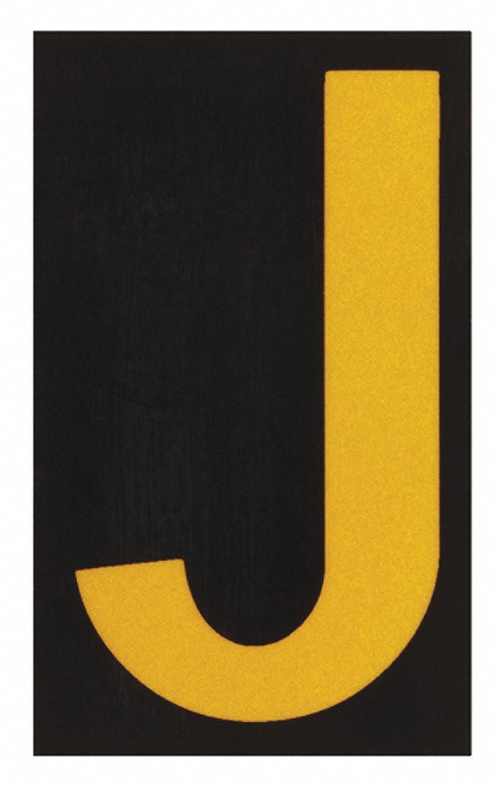 brady 5000-j reflective numbers and letters, j, pk 25