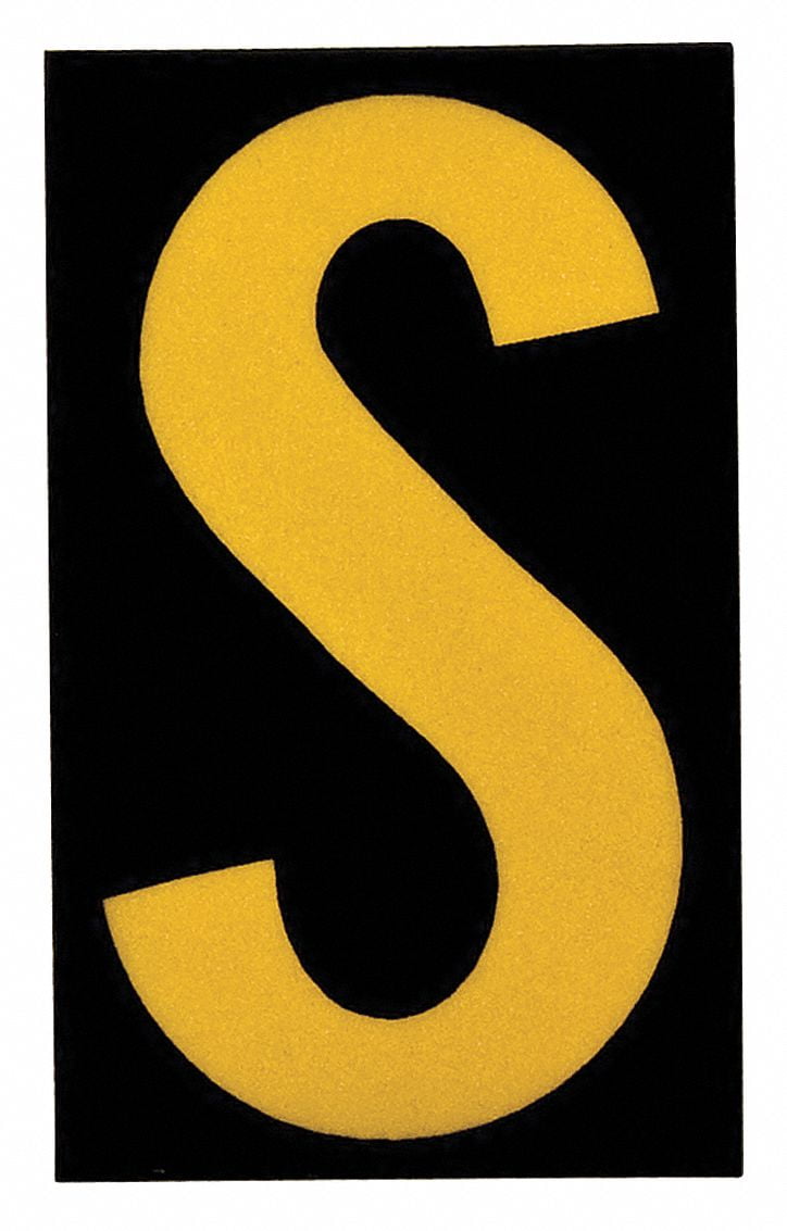 brady 5890-s reflective numbers and letters, s, pk 25