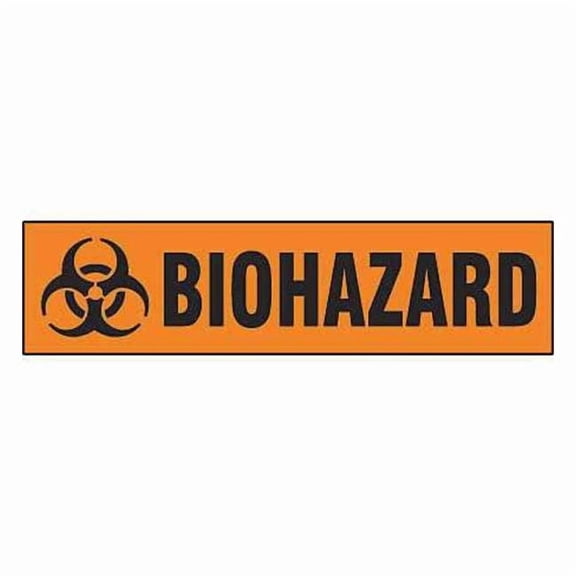 Brady Sign, Biohazard, Polyester, 12 in W, 3 1/2 in H 17753SLS