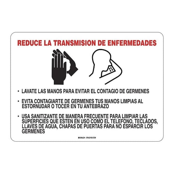 Brady Sign,Polystyrene,,10" H,,14" W 170278