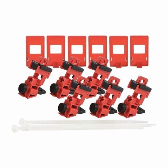 Brady Single Pole Breaker Lockout,2-5/8" H,PK6 148698